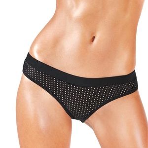 Fabletics Valentina Cheeky Bottom NWT Size Small Perforated Black Resortwear